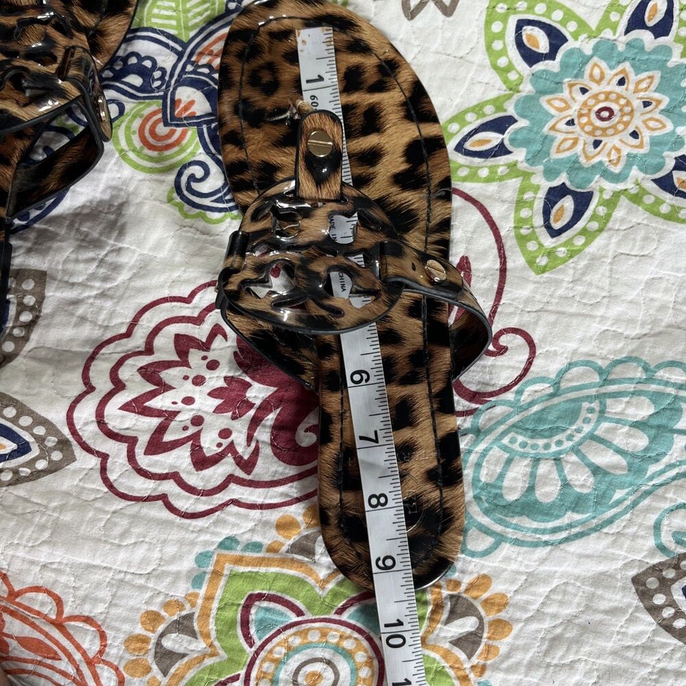 Tory Burch Women's Miller Sandals 9 Patent Leopard - Picture 6 of 10